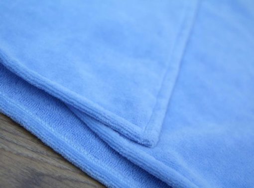 Blue towelling fabric