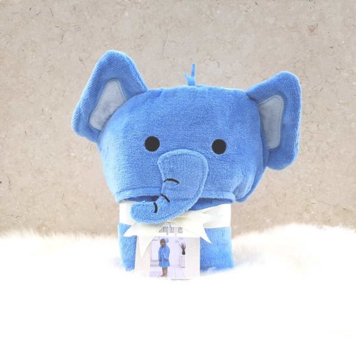 Blue Elephant Hooded Toddler Bathrobe