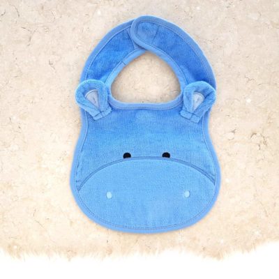 Blue Hippo Baby Bib