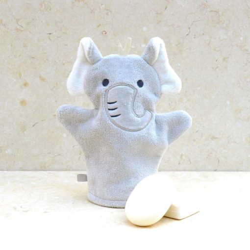 Grey Elephant Baby Bath Mitt