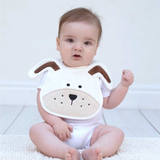 White Puppy Baby Bib