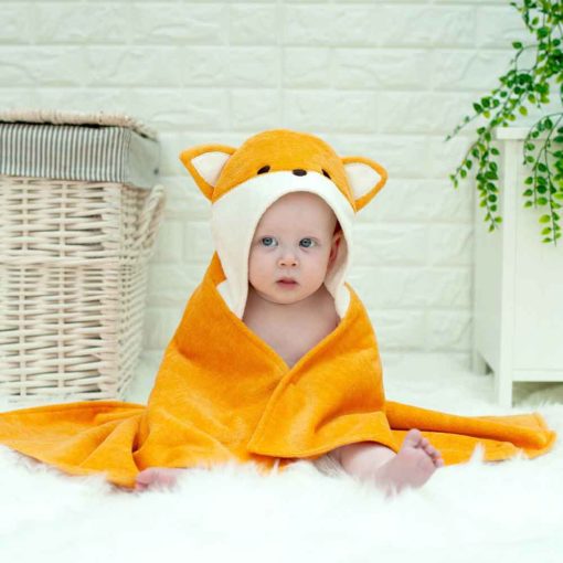 Personalised Freddie Fox Cub Baby Gift Towel