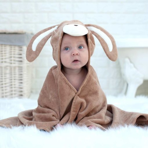 Personalised Chocolate Bunny Baby Towel