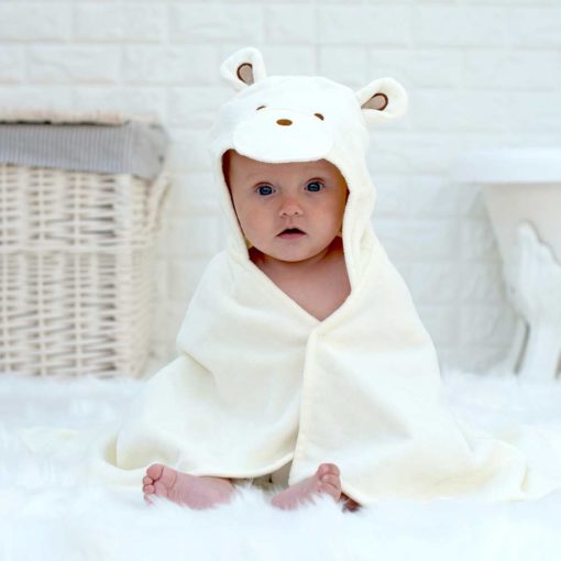 Personalised Smiley Bear Baby Towel