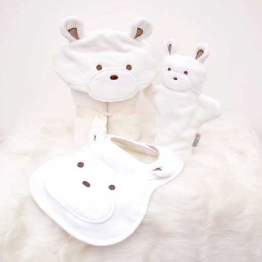 White Teddy Baby Gift Set