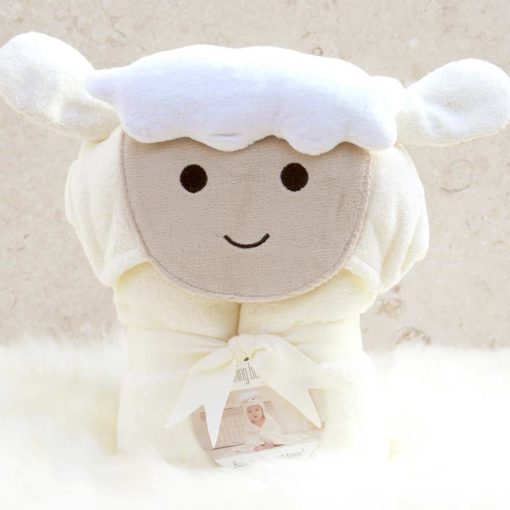 White Lamb Hooded Bath Towel for Babies