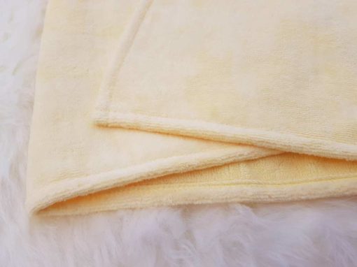 Yellow towelling fabric
