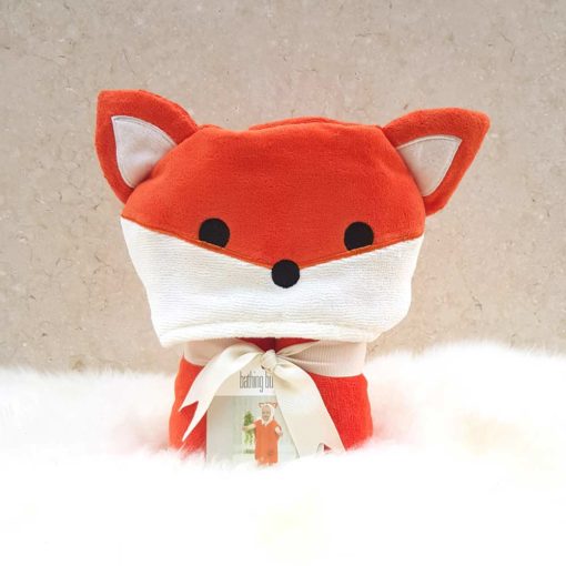 Red Fox Hooded Bath Children Towel Poncho