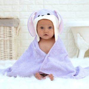 Personalised Lavender Bunny baby towel